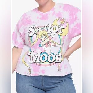 Sailor Moon Graphic Novelty Tshirt Tie Dye Pink Grey Size Medium​​​​​​​​​